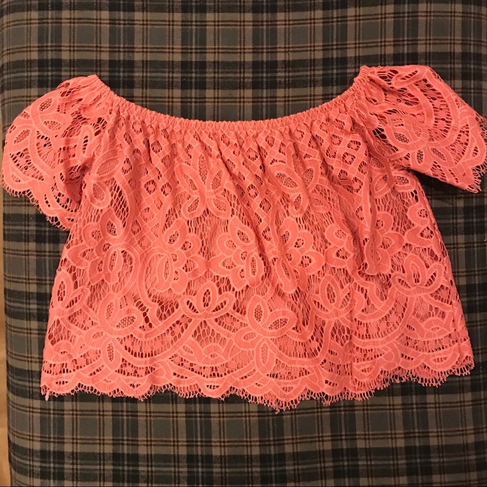 Express - Off The Shoulder Lace Top